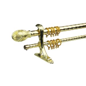 Factory directly wholesale double extensible curtain rod set with curtain accessories