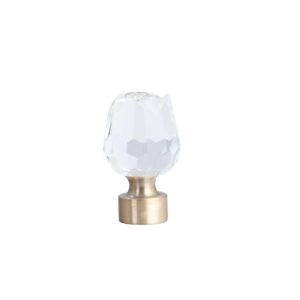 JOREVEN Curtain rods double bracket rose crystal curtain finials for twist curtain pipe