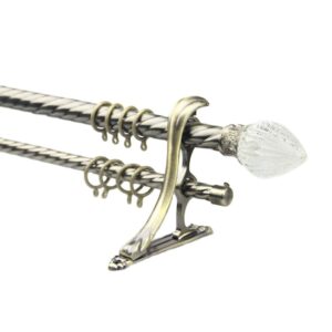 Twist curtain rod 19mm-28mm diameter glass finial accessories curtain rod
