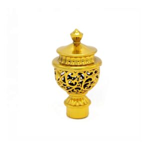 Golden openwork pattern ball curtain rod curtain rod finial for curtain rod head product