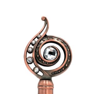 Shining diamond brass curtain rod finial, new design aluminum curtain rod finial