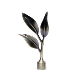 Slender Leaves Curtain Rod Head Aluminum Curtain Pole Finials Decoration