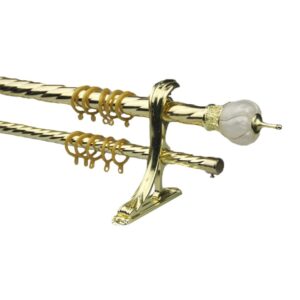 Curtain rod set accessories double curtain rods with curtain brackets finials