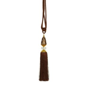 Luxury brown curtain tassel, acrylic visible head tassel tieback