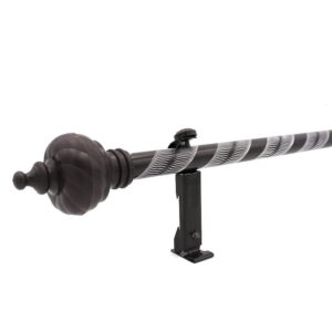 24mm Aluminum engraved iron curtain pole aluminum pipe curtain with plastic finial