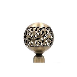 Antique brass iron curtain finials ball shape hollow curtain finials