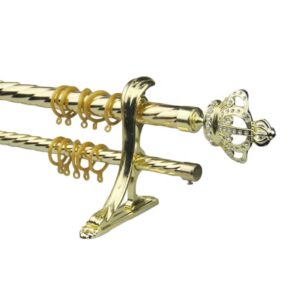 Stardeco Adjustable Double Curtain Rods Sets Europe Simple Aluminum Finials Metal Accessories living room extendable curtain rod