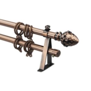 high quality extensible double track curtain rod engraving iron price double curtain rod