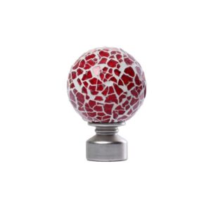 finials curtain rod Red fragment spherical curtain head curtain rod finials